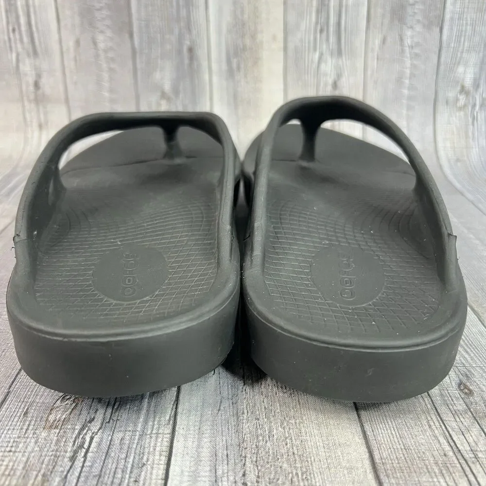 Oofos Original Sandals Men's 10 Black Athletic Sport Wmen 12 Recovery Flip Flops